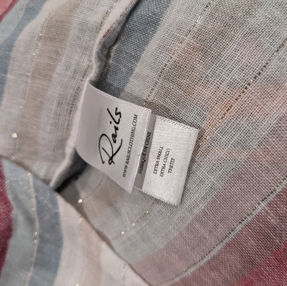 Rails Thea Metallic Tropic Strip Tie-Front Top XS - Picture 8 of 10